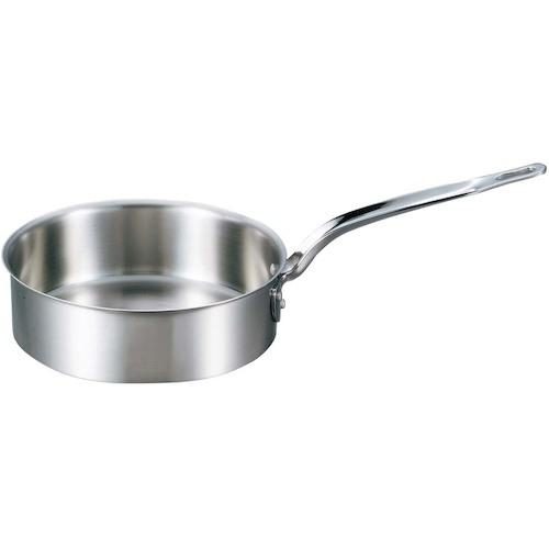 ■EBM ビストロ 三層クラッド 浅型片手鍋 27cm 蓋無〔品番:4146400〕【4720700:0】[送料別途見積り][掲外取寄][店頭受取不可]