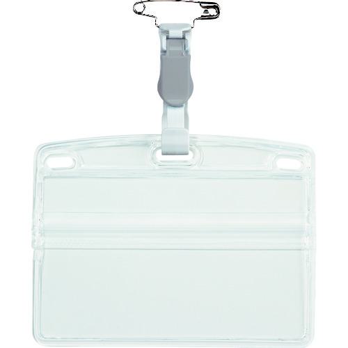 ■OP タッグ名札 プラクリップ両用 名刺サイズ 10枚 灰〔品番:NT2GY〕【4723147:0】[店頭受取不可]