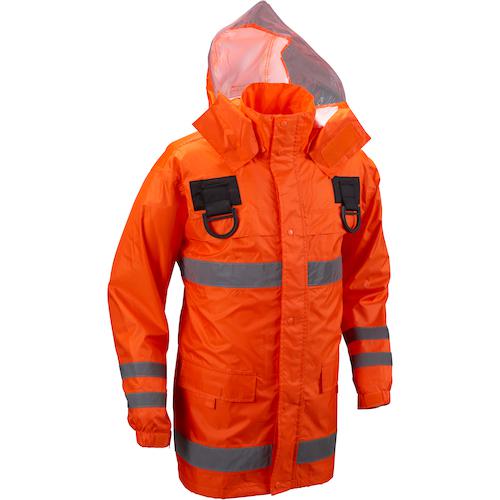 レインコート カッパ レインウェア レインスーツ 雨具 ポンチョ バイク 自転車 反射板 防水 防雨 通気性 汗 かかい サイクリング 高輝度 ネイビー オレンジ