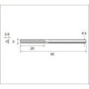 ■ナカニシ 電着ダイヤモンドヤスリ(軸径3mm)全長55mm刃長20mm刃幅3mm〔品番:62883〕【4772971:0】[店頭受取不可]