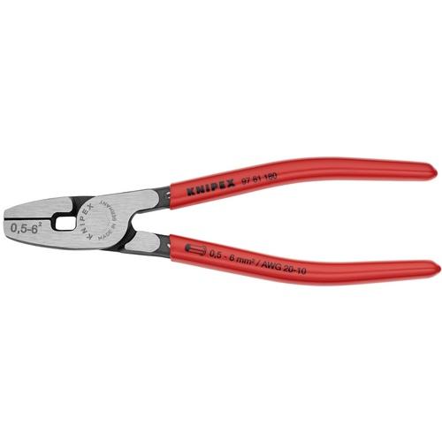 ■KNIPEX 9781-180 エンドスリーブ用圧着ペンチ 全長180mm〔品番:9781180〕【4787633:0】[店頭受取不可]