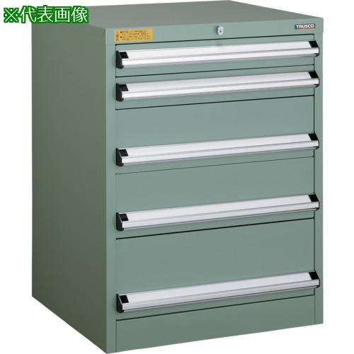 ■TRUSCO VE9S型中量キャビネット 880×550×H800 引出5段〔品番:VE9S807〕【4791673:0】[法人・事業所限定][直送元][店頭受取不可]
