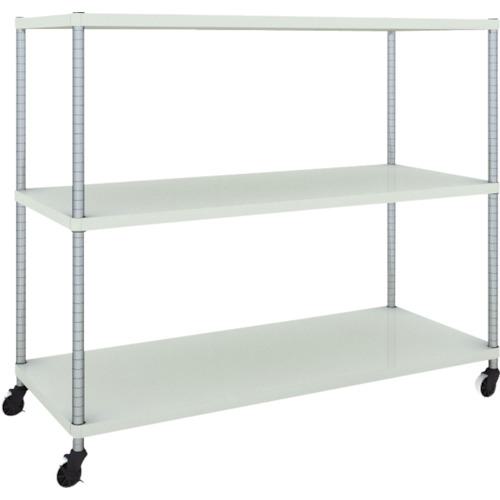 ■TRUSCO スチールラック フェニックスラック 1500X600 3段 U車輪付 W色 抗菌粉体塗装〔品番:PER4563U125W〕【4844921:0】[法人・事業所限定][直送元][店頭受取不可]