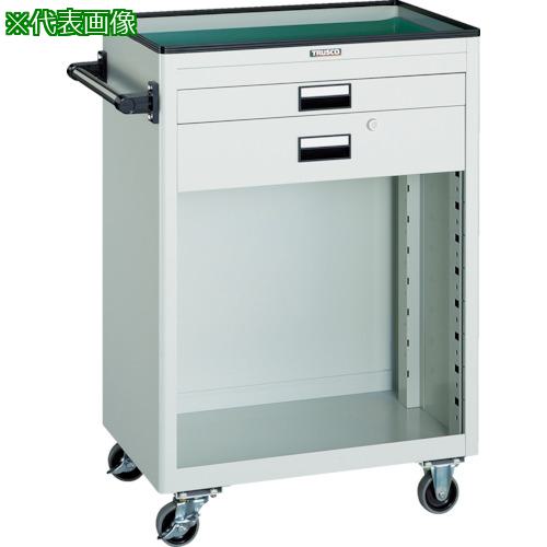 ■TRUSCO ツールワゴン 600X400 浅1深1引出 幕板付 ヤンググリーン〔品番:NTS611PYG〕【4846532:0】[法人・事業所限定][直送元][店頭受取不可]