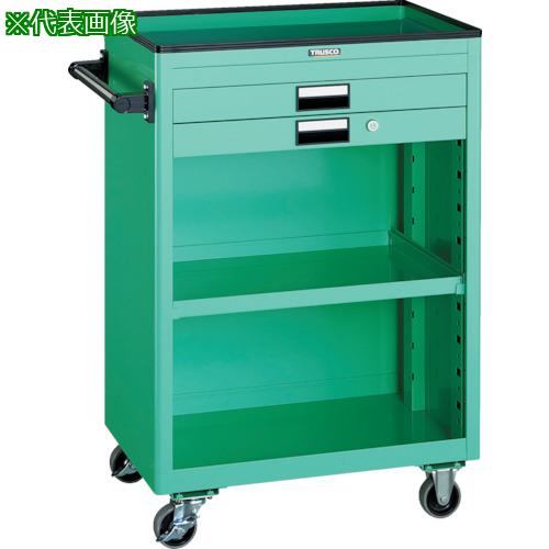 ■TRUSCO ツールワゴン 600X400 浅型2引出 幕板付 ホワイト〔品番:NTS620PW〕【4846583:0】[法人・事業所限定][直送元][店頭受取不可]