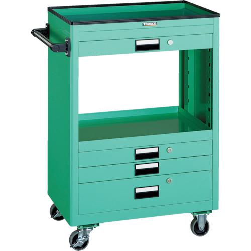 ■TRUSCO ツールワゴン 600X400 浅3深1引出付 ヤンググリーン〔品番:NTS631YG〕【4846699:0】[法人・事業所限定][直送元][店頭受取不可]