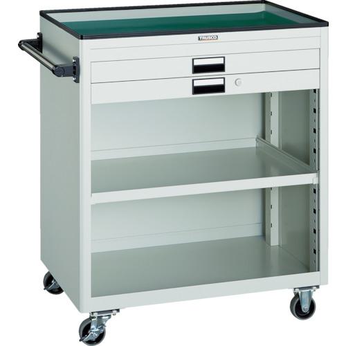 ■TRUSCO ツールワゴン 750X500 浅型2引出 幕板付 ホワイト〔品番:NTS720PW〕【4846800:0】[法人・事業所限定][直送元][店頭受取不可]