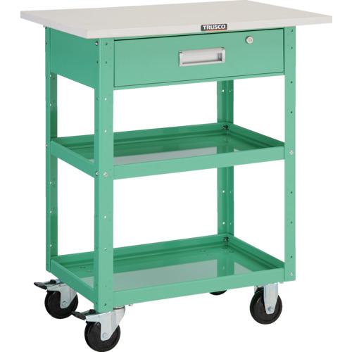 ■TRUSCO ツールワゴン イーグルワゴン 600X400 天板 深型1段引出付 ヤンググリーン〔品番:EGW962TYYG〕【4878388:0】[直送DS][店頭受取不可]