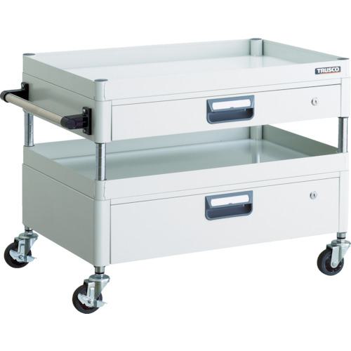 ■TRUSCO ツールワゴン フェニックスワゴン 省音 750X500XH600 引出付 ホワイト〔品番:PEW672VZW〕【4882717:0】[直送DS][店頭受取不可]