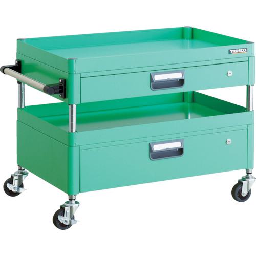 ■TRUSCO ツールワゴン フェニックスワゴン 省音 750X500XH600 引出付 ヤンググリーン〔品番:PEW672VZYG〕【4882725:0】[直送DS][店頭受取不可]