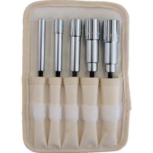 ■TRUSCO 電動ドライバーソケットセット 8・10・13・17・19〔品番:TEF5SET〕【4886739:0】[店頭受取不可]