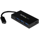 ■StarTech USBハブ/USB 3.0/USB-C - 3xA+1xC/バスパワー/TB3互換/ブラック〔品番:HB30C3A1CFB〕【4892514...