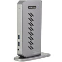 ■StarTech ドック/USB-A&C/2画面/4K60Hz HDMI DP/6x USB/LAN/AUX/縦型〔品番:DK30A2DHU〕【4892528...