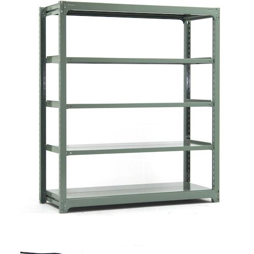 ■双福鋼器 中量ボルトレスラック 300kg 2100×1500×480 天地5段 単体 ライトグリーン〔品番:MBL75S5SG〕【4923581:0】[法人・事業所限定][外直送元][店頭受取不可] [3]