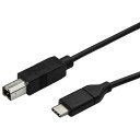 ■StarTech USBケーブル/B-C/3m/USB 2.0/480Mbps/オス・オス/ブラック〔品番:USB2CB3M〕【4928239:0】[法人・事...