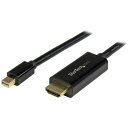 ■StarTech ディスプレイ変換ケーブル/mDP 1.2 - HDMI 1.4/2m/4K30Hz/BK〔品番:MDP2HDMM2MB〕【4928240:0...