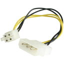 ■StarTech PC電源ケーブル/LP4 - AXT12V電源変換/15cm/4-4ピン/オス・オス〔品番:LP4P4ADAP〕【4929825:0】[法人...