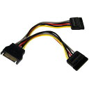 ■StarTech PC電源ケーブル/SATA電源2分岐/15cm/15 - 15ピン/オス・メス〔品番:PYO2SATA〕【4932947:0】[法人・事業所...