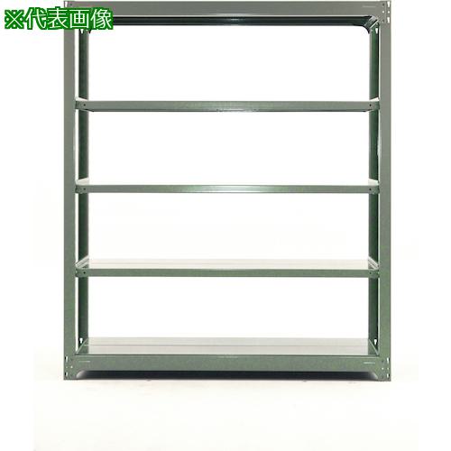 ■双福鋼器 中量ボルトレスラック 300kg 1800×1200×620 天地5段 増連 ライトグリーン〔品番:MBL64M5CG〕..