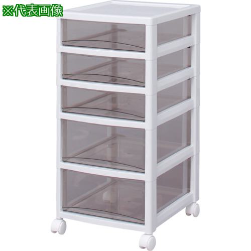 ■IRIS 221274 スーパークリアチェスト ホワイト/クリアブラウン 浅3段深2段タイプ〔品番:SCE320BR〕【4..