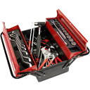 ■TONE 整備用工具セット ツールセット レッド、ブラック 間口410×奥行220×高さ200mm 47点セット〔品番:700S23〕【4991731:0】[...
