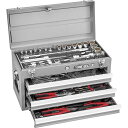 ■TONE 整備用工具セット ツールセット シルバー 間口508×奥行232×高さ302mm 87点セット〔品番:TSXT95023SV〕【4991741:0】...