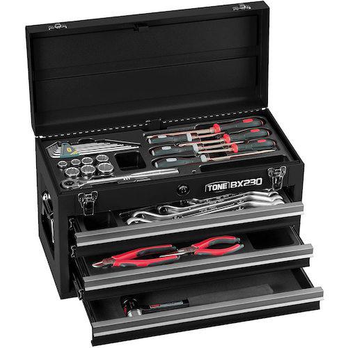 ■TONE 整備用工具セット ツールセット BX230仕様 マットブラック 間口508×奥行232×高さ302mm〔品番:TSS452BK〕【4991742:0】[法人・事業所限定][外直送元][店頭受取不可]
