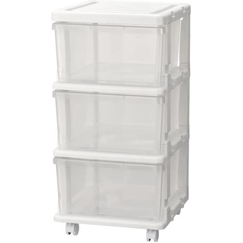 ■JEJアステージ シーズユニット3段 WHクリア《4台入》〔品番:480000〕【5001637×4:0】[送料別途見積り][法人・事業所限定][外直送][店頭受取不可]