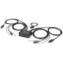 ■StarTech KVMスイッチ/2ポート/1画面/HDMI/4K60Hz/ケーブル一体型/AUX〔品番:SV211HDUA4K〕【5043016:0】[法人...