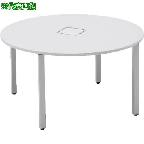 ■トヨスチール 円形テーブル キャスター脚 1200 ナチュラルブラウン/ブラック〔品番:NTS1200RTCNB〕【5..