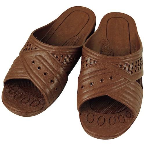 ■EBM 紳士シャワーサンダル 前あき チョコ T-FTG-1 L〔品番:1281910〕【5089225:0】[送料別途見積り][..