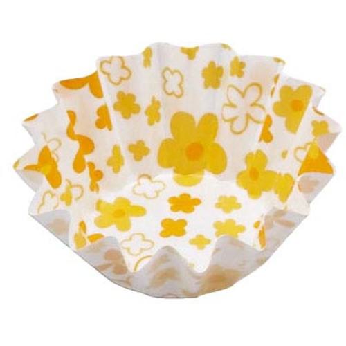 ■EBM ココ・ケース(500枚入)小花柄 丸型 5号深 イエロー〔品番:2135682〕【5089341:0】[送料別途見積り..