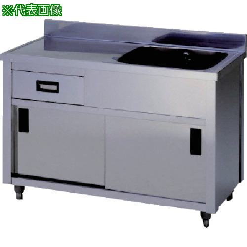 ■アズマ 二槽水切キャビネットシンク右水槽 1000×450×800〔品番:APM21000KR〕【5105731:0】[法人・事業所限定][外直送元][店頭受取不可]