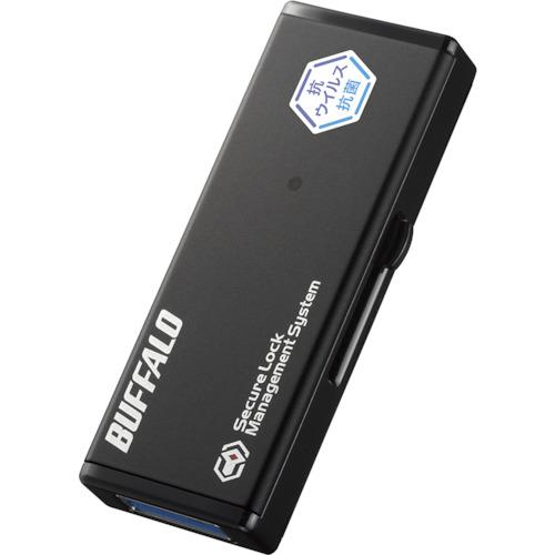 ■BUFFALO 抗ウイルス抗菌 ハードウェア暗号化 管理ツール対応 USBメモリー 64GB〔品番:RUF3HSVB64G〕【5158475:0】[送料別途見積り][掲外取寄][店頭受取不可]