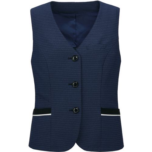 ■GROW エレガンスボーダーニットベスト青系15〔品番:GVEL2307K215〕【5209842:0】[送料別途見積り][掲外取寄][店頭受取不可]