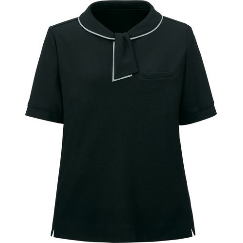 ■GROW ポロシャツ 半袖 黒 レディース 事務服 ブラック L〔品番:GCSL2303B9L〕【5213131:0】[送料別途見積り][掲外取寄][店頭受取不可]