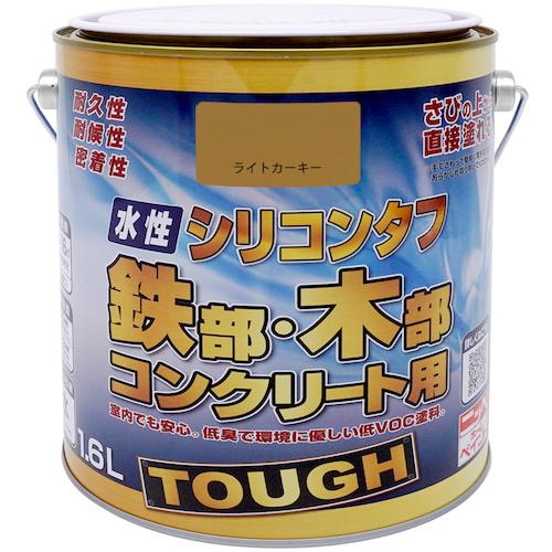 ■ニッぺ 水性シリコンタフ ライトカーキー 1.6L 〔品番:4976124093456〕【5251828:0】[送料別途見積り][掲外取寄][店頭受取不可]
