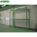 ■双福鋼器 パレットラック 1000kg 4000×2500×1100 ビーム2段 単体 ライトグリーン〔品番:GP14025D112TG〕【5260231:0...