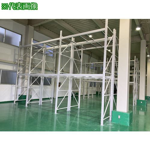 ■双福鋼器 パレットラック 1000kg 4000×2500×1100 ビーム2段 増連 ホワイトグレー〔品番:GP14025D112ZW〕【5260420:0】[送料別途見積り][法人・事業所限定][外直送][店頭受取不可]