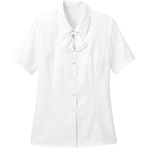 ■GROW ブラウス シャツ レディース 半袖 ホワイト 19号〔品番:GBSL1452A619〕【5285010:0】[送料別途見..