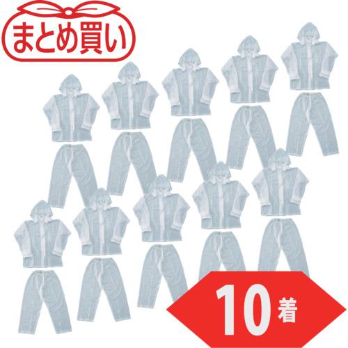 ■TRUSCO まとめ買い レインスーツ LLサイズ クリア10着〔品番:TRW90LL10P〕【5300039:0】[店頭受取不可]