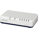 ■BUFFALO Giga 5ポート スイッチングハブ 電源外付け プラスチック筐体 マグネット付 ホワイト〔品番:LSW6GT5EPWH〕【5327132:0...