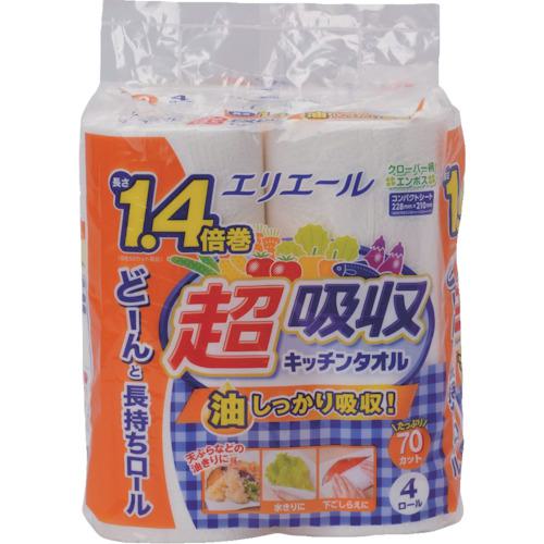 ■エリエール 超吸収キッチンタオル4ロール(70カット)〔品番:21000359〕【5354557:0】[店頭受取不可]