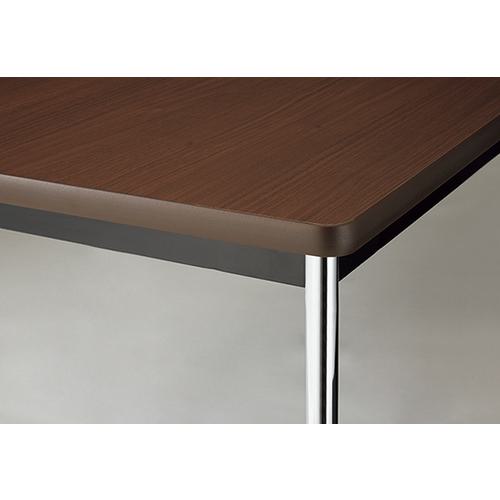 ■NAIKI ミーティングテーブル KMY型/天板:ダークウォールナット 脚:メッキ/W1500×D600×H720〔品番:KMY1560MWN〕【5355049:0】[送料別途見積り][法人・事業所限定][外直送][店頭受取不可] [2]