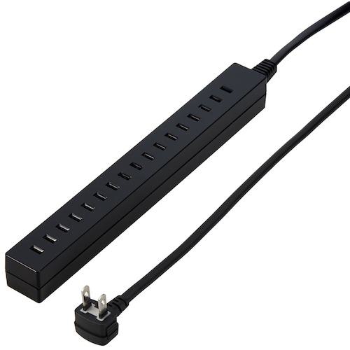 ■YAZAWA 差し込みフリータップ ベーシックブラック1.5m〔品番:H85015BK2〕【5357904:0】[送料別途見積り][掲外取寄][店頭受取不可](2)