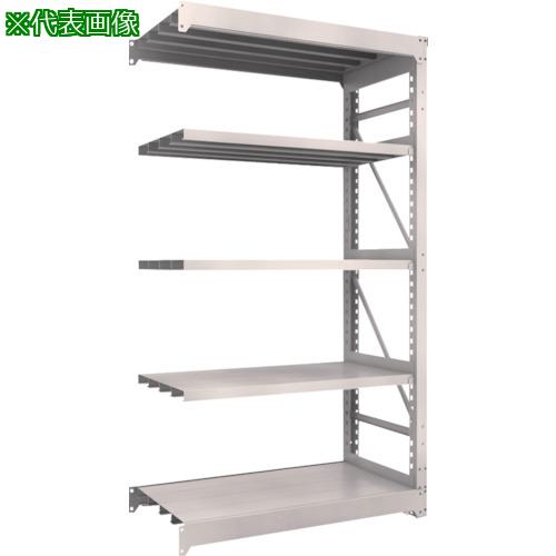 ■TRUSCO スチールラック M10型重量棚 1200X760XH2400 5段 連結 ネオグレー〔品番:M108475B〕【5361074:..