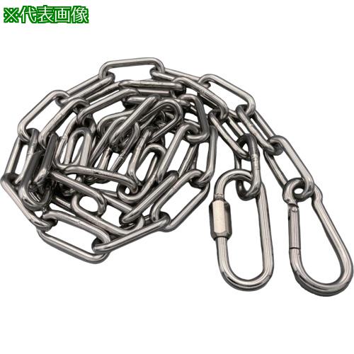 ■ラクテム 溶接チェーン ステンレス 線径4mm 10M AKフック・リングキャッチ付〔品番:WCSRA10〕【5364179:0】[送料別途見積り][掲外取寄][店頭受取不可]