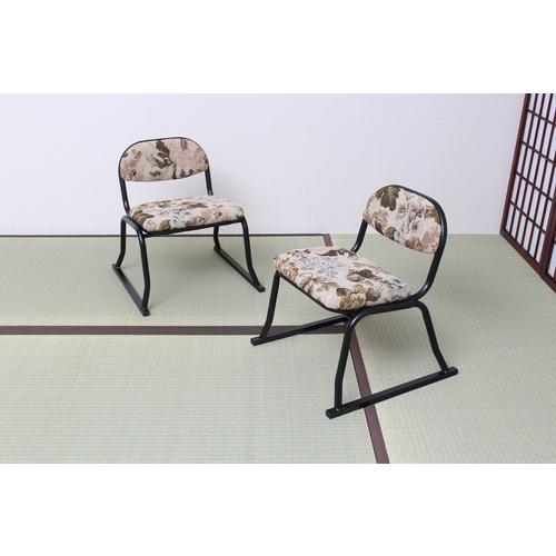 ■TASSCOM 背付き和座敷チェア 花柄〔品番:TAN883HANA〕【5370810:0】[法人・事業所限定][外直送元][店..