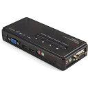 ■StarTech KVMスイッチ/4ポート/VGA/2048x1536/オーディオ対応/ケーブル付属/PC パソコン CPU 切替器〔品番:SV411KUSB...