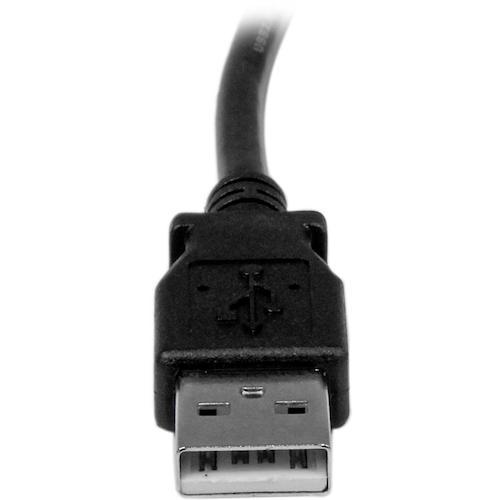 ■StarTech USB 2.0ケーブル/3m/Type-A - L型左向Type-B/480Mbps/オス-オス/ブラック/タイプB〔品番:USBAB3ML〕【5389680:0】[法人・事業所限定][外直送元][店頭受取不可]